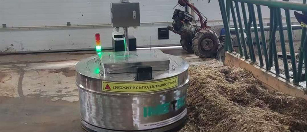 意美特出口到俄罗斯的推料机器人调试成功